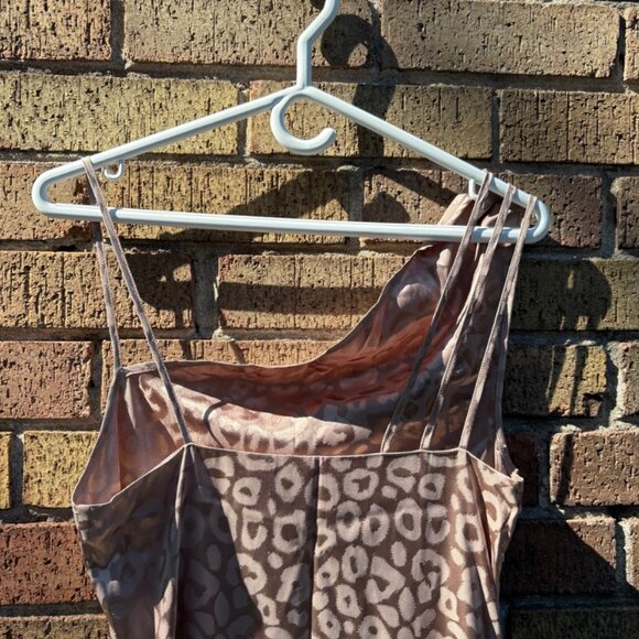 Satin Leopard Print Slip Dress - Picture 3 of 3